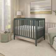 Dream On Me Edgewood 4-in-1 Convertible Mini Crib, Olive