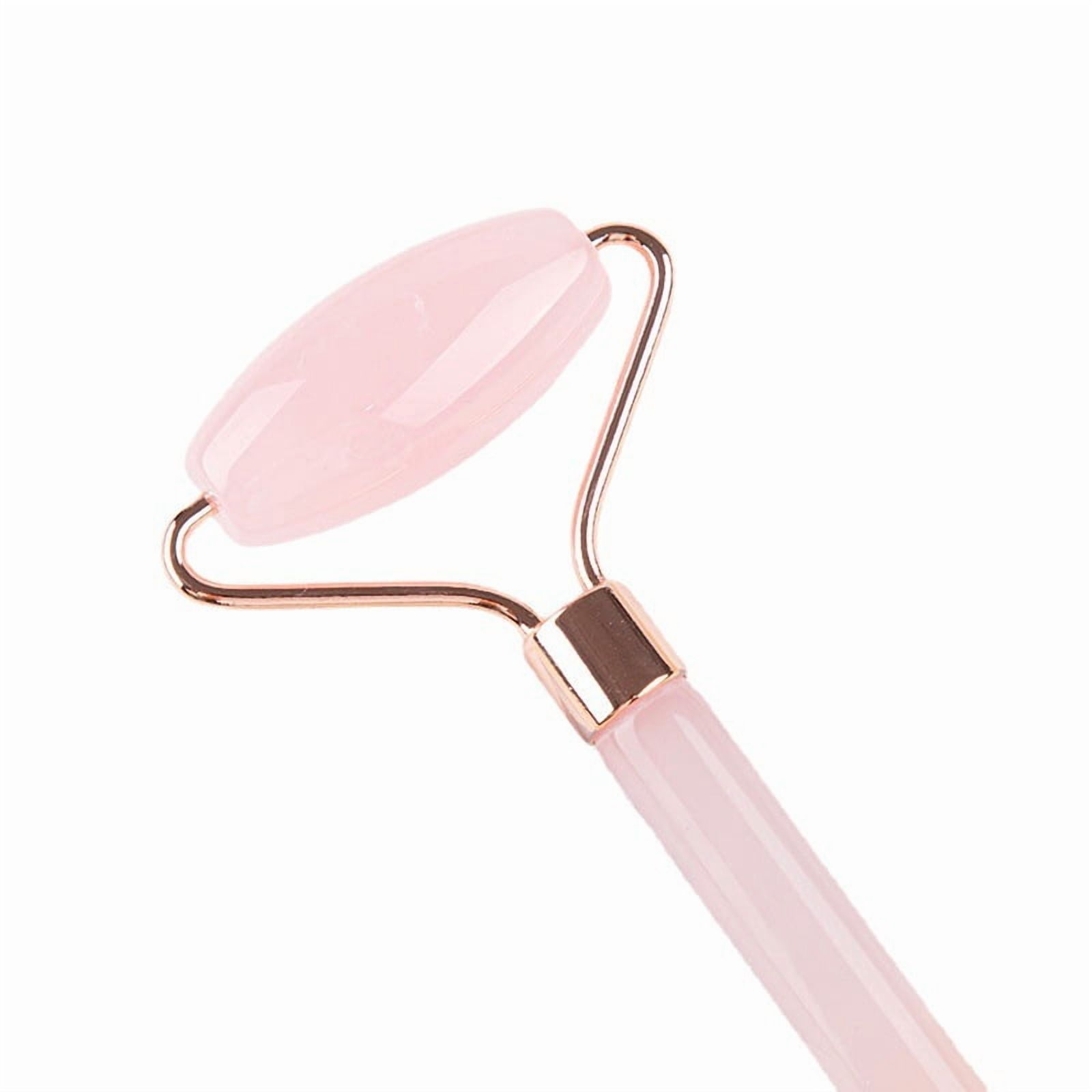2-in-1 Face Roller and Gua Sha Tool Set, Rose Quartz Facial Massager for a Soothing, Cooling Sensation and Radiant Appearance