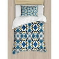 thumbnail image 3 of Traditional House Decor King Size Duvet Cover Set, Portuguese Ceramic Classic Tilework Church Artisan European Decor, Decorative 3 Piece Bedding Set with 2 Pillow Shams, Royal Blue, by Ambesonne, 3 of 3