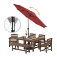 thumbnail image 3 of FUNDAZE 10FT Solar 32 LED Patio Umbrella w/ Tilt & Crank Lift, 8 Sturdy Ribs, UV Protection Solution-Dyed Fabric, for Garden, Backyard, Deck & Patio, Bright Red, 3 of 8