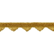 1 1/2" (3.5cm) Decorative Solid Scallop Loop Fringe Trim Gimp Braid # SF0150,, Antique Gold #C4 (Dark Yellow Gold) 11 Yards (33 ft/10m)