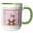 Green/White, variant on 3drose, Kangaroos Holding Heart Shaped Balloons, Heart Background, Pink, Green, 11oz Two-tone Black Mug