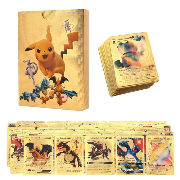 Juego de cartas de anime, cartas doradas, cartas de dibujos animados, cartas coleccionables para niños, cartas de juegos de mesa, cartas coleccionables, regalos para niños