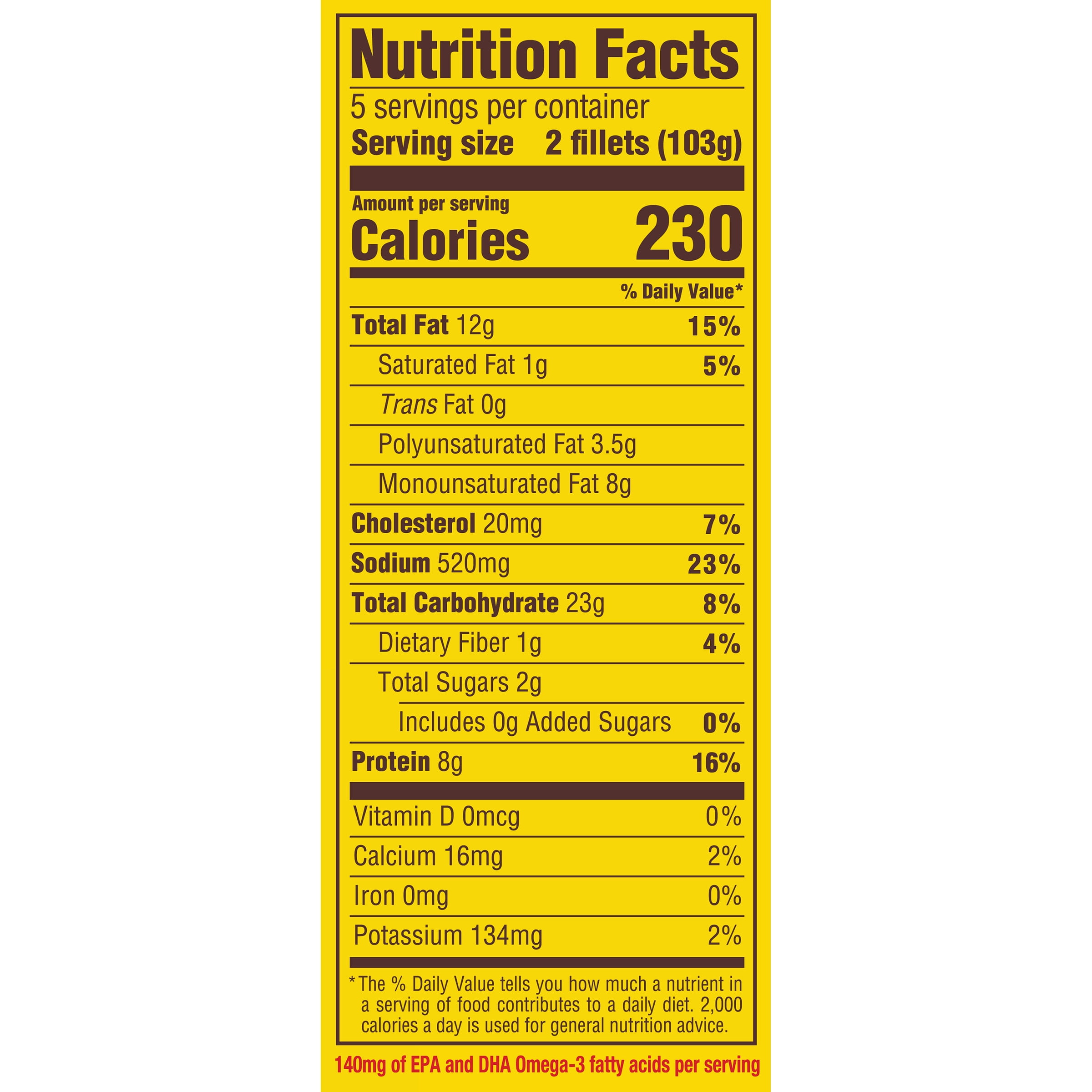 Nutrition Facts Fried Fish Fillet Unique Fish Photo