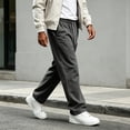 thumbnail image 4 of Resicozy Baggy Sweatpants Men Wide Leg Elastic Waist Drawstring Athletic Loose Jogger Lounge Sweat Pants with Pockets Dark Gray 2XL, 4 of 7