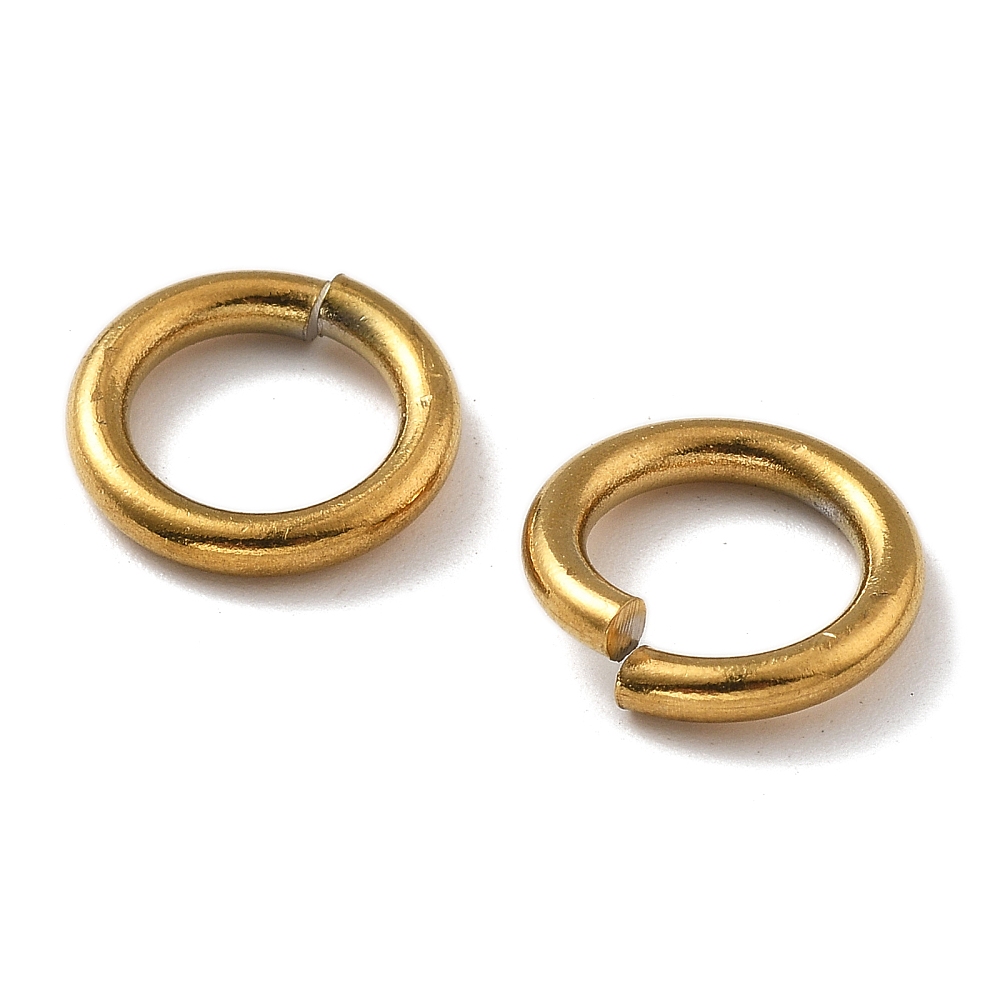 Ion Plating(IP) 304 Stainless Steel Open Jump Rings Real 18K golden Plated 12x2mm Inner Diameter: 8mm