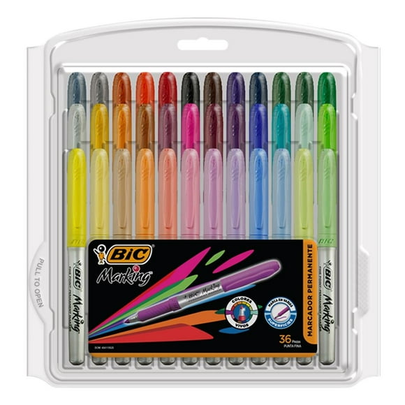 Marcadores Permanentes Bic Marking Punto Fino 1.1 mm 36 Piezas