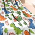 thumbnail image 3 of White Cartoon Dinosaurs Leaves Pattern Blanket,Comfortable Soft Lamb Wool Throw Blanket,All Season,Warm Lightweight Blankets for Sofa Bed Couch Living Room Chair,60"x80", 3 of 4