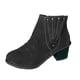 thumbnail image 1 of NECHOLOGY Botas Mujer Adulto Femenino Zapatos Botines de mujer Short Heels Boots Tobill Femenino Fashion Roman Leather Shots Casual Women's Boots (Black, 10), 1 of 5