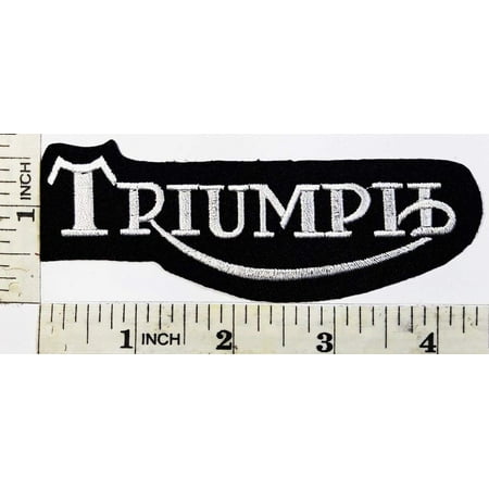 - Triumph Motorcycles Biker Racing Sport patch Symbol Jacket T-shirt Embroidered Patch 4.3 x 1.5 x 0.2 inches Logo Sew Ironed On Badge Embroidery Applique Patch.