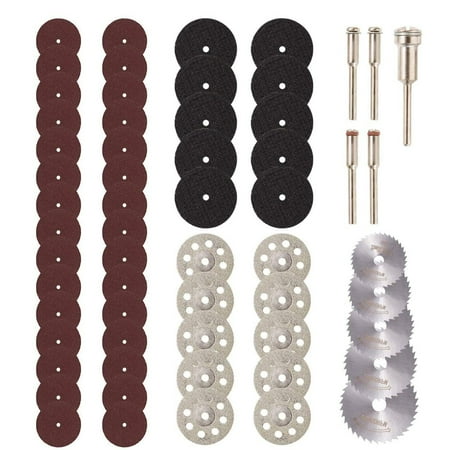 

60pcs Cutting Wheel Set for Rotary Tool Including 545 Diamond Cutting Wheels HSS Circular Saw Resin Cutting Disc Mandrels for Wood Glass Stone Metal