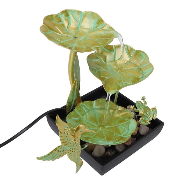 Decoración De Fuente De Agua Para Sala De Estar, Fuente Pequeña USB, Decoración De Agua, Relajación, Pájaro, Loto, Forma De Hoja Para Oficina