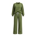 thumbnail image 2 of 2 Piece Women's Tracksuit Fall Side Striped Crewneck Long Sleeve Tops Straight Leg Pants Workout Outfits S-XXL, 2 of 7