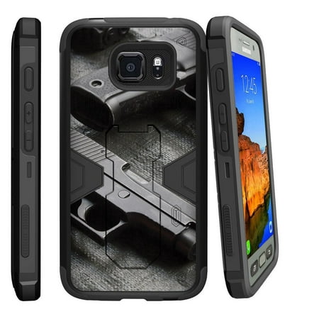 Samsung Galaxy [ S7-ACTIVE model] G891A Dual Layer Shock Resistant MAX DEFENSE Heavy Duty Case with Built In Kickstand -