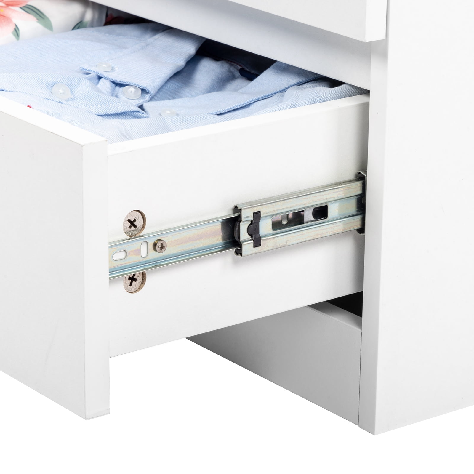 iTopRoad Chest of 4 Drawers, Dresser Organizer, Storage Cabinet for Bedroom, White