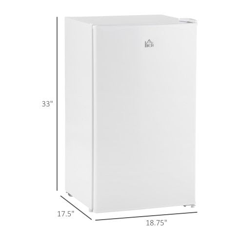Mini Fridge with Freezer Single Door Compact Refrigerator Adjustable Thermostat Reversible Door for Dorm Office White