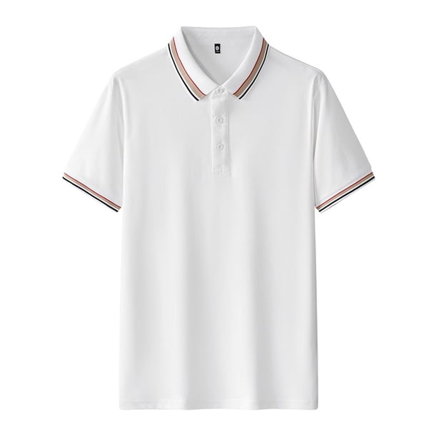 pstuiky camisetas para hombre, Camisa informal de manga corta con cuello vuelto, cómoda y lisa, para hombre ropa de hombre m