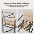 thumbnail image 4 of Patio Furniture Set for 2, Lofka Rocking Outdoor Bistro Set with 2 Sponge Rocking Chairs and Coffee Table for Garden, Lawn, Corridor, Beige, 4 of 9
