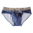 thumbnail image 3 of snowsong Mens Underwear Mens Swim Trunks Men's Denim Printed Underwear Cotton Briefs Bag Sexy Fashion Soft Comfortable Large Mens Sexy Underwear Black L, 3 of 6