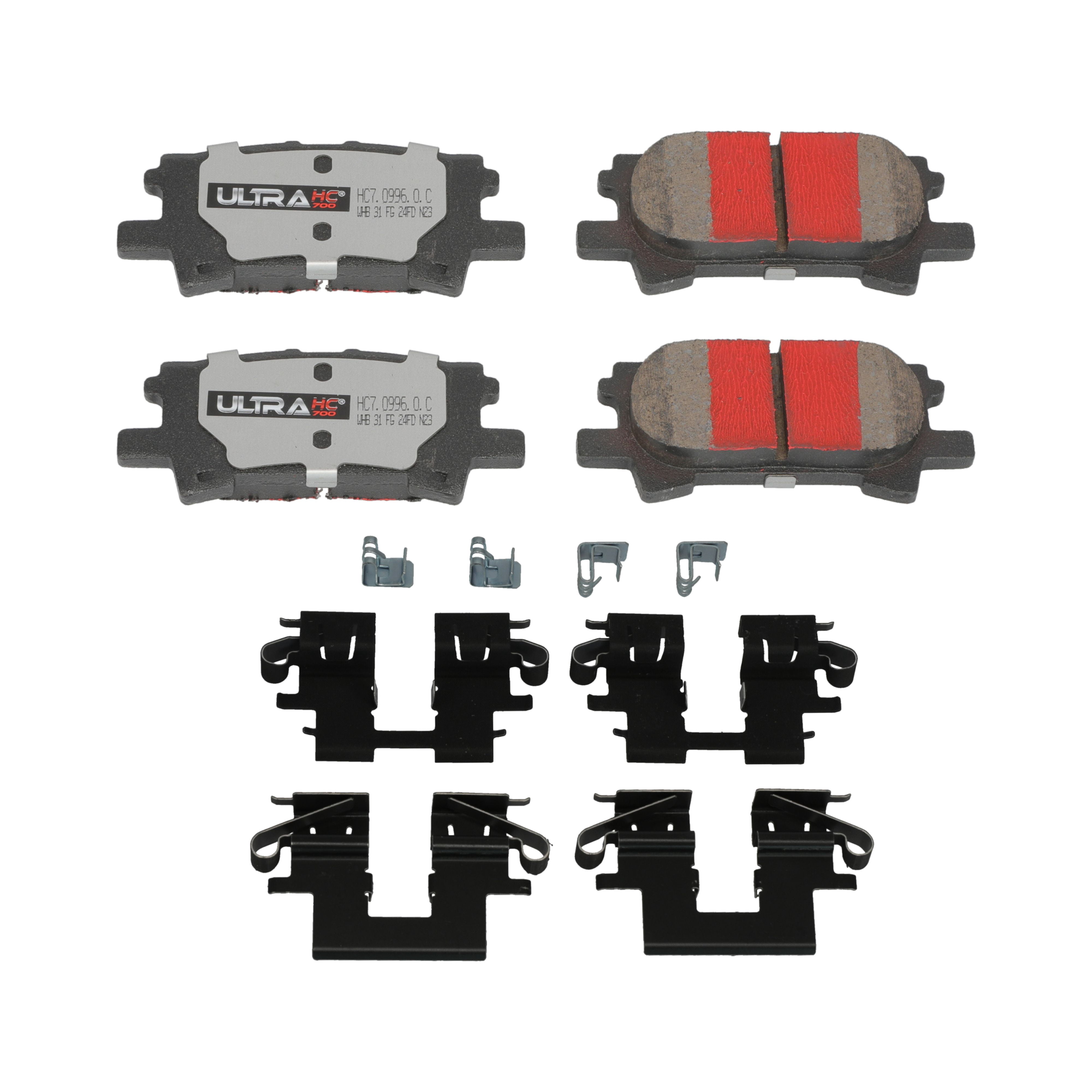 UltraHC 700 Brake Pad Set, Rear HC7.0996.0.C, Toyota Highlander 2007-2004
