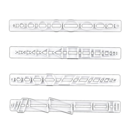 

4pcs/set Plastic Geometric Fondant Cookie Cutter Cake Mold Chocolate Decorating Tools Baking Accessories