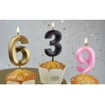Birthday Candles Black Color 3D Style Birthday Cake Toppers Large Size