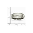 thumbnail image 2 of Gem & Harmony Mens Chisel 6mm Titanium Grooved and Brushed Wedding Band Ring for Men, 2 of 6