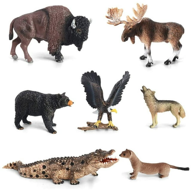 Figuras de animales Juguetes VOLNAU 7PCS Figuras de America Volnau Volnau