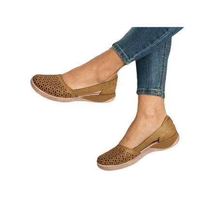 

Avamo Women Slip On Sandals Summer Casual Beach Breathable Round Toe Walking Shoes
