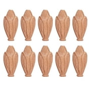2024 10Pcs Peach Wood Carved Lily Flowers DIY Jewelry Making Pendant Art Crafts Gifts