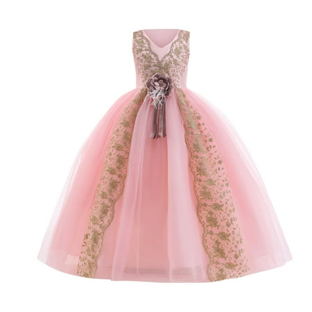 

ZHAGHMIN Girls Dress Size 8 Girls Dress Princess Dress Sleeveless Long Dress Flower Girl Wedding Dress Model Catwalk Piano Party Dresses for Toddler Glitter Dress Mini Dress Long Sleeve h