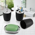 thumbnail image 2 of Ccdes 4-Piece PP Plastic Bath Accessories Set, Black, 2 of 8