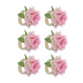 thumbnail image 2 of GROWTH TANK Flower Napkin Rings Serviette Buckles Holder for Dining Table Wedding Decor Pink, 2 of 3