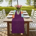 thumbnail image 4 of Purple Burlap Texture 108 Inch Table Runner, Farmhouse Vintage Purple Farmhouse Dresser Scarf Cotton & Linen Tablerunner for Dining/Kitchen Island/Holiday Party Décor 13" x 108", 4 of 9