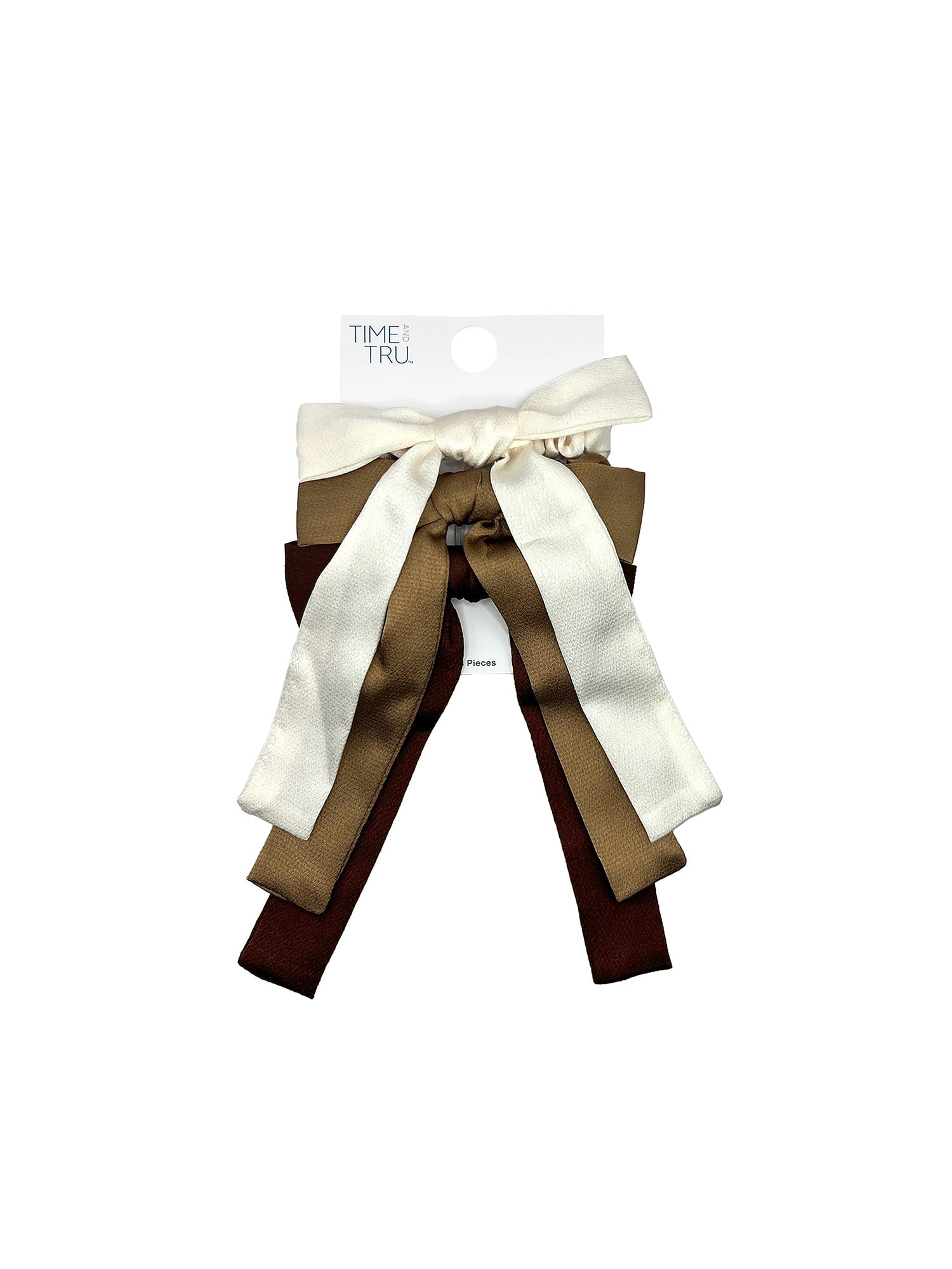 Time and Tru Women's Long Bow Ties, Tan