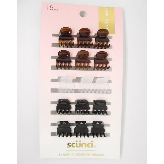 Scunci Mini Jaw Clips - 15pk Black