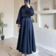 thumbnail image 4 of Conjunto de dos piezas de vestido holgado con mangas abullonadas y flores de Dubái de Oriente Medio para mujer, 4 of 5