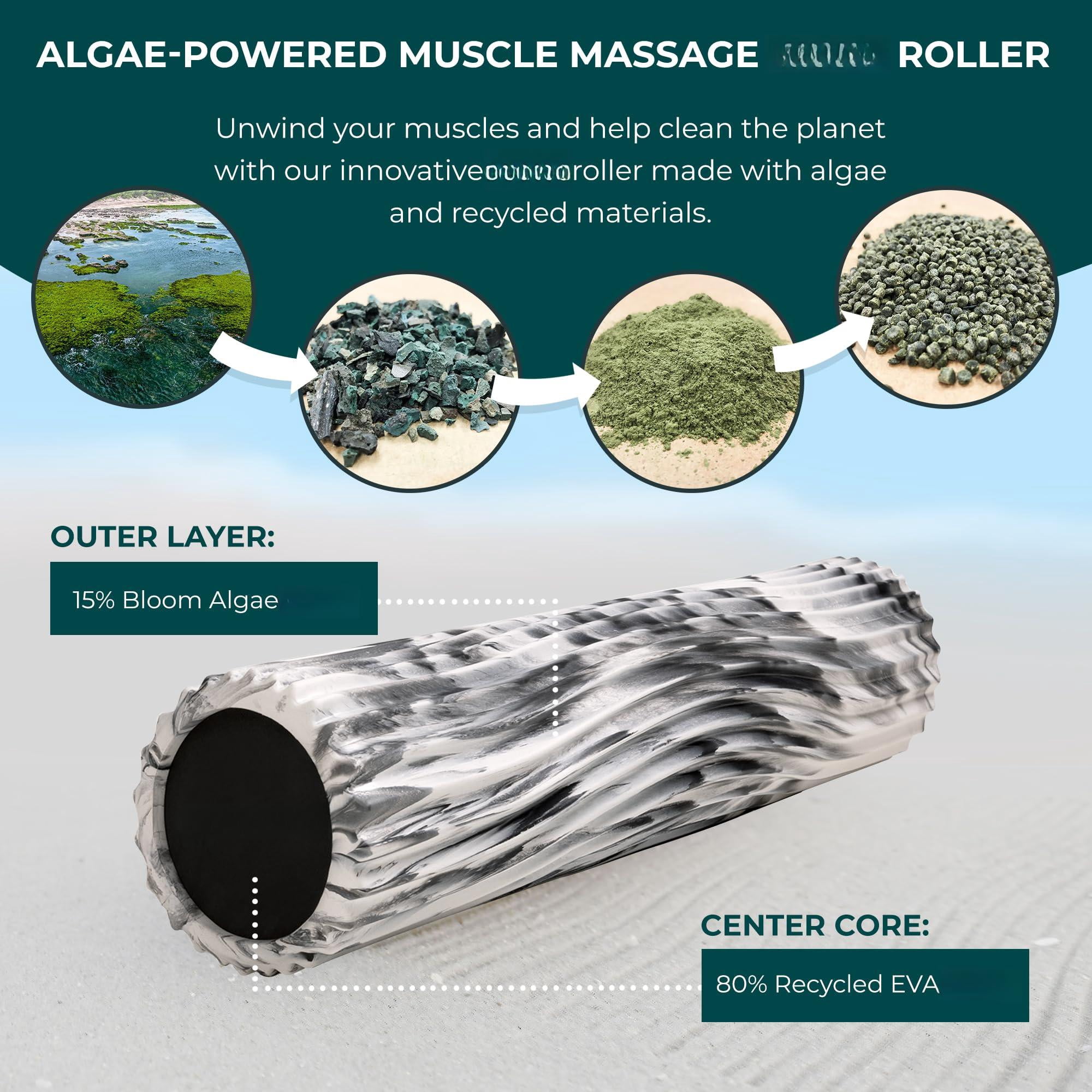 Soft Tidal Roller (black Marbled) - Low Density Foam For Physical  Excercise & Stretching Wave Textured Yoga Athletics Wellness Full Size 20" X 5"
