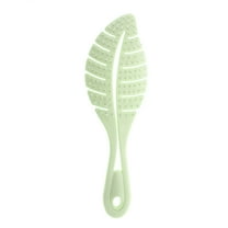 Unique Bargains 1 Pc Durable Leaf Shape Hair Brush for Curly Straight Wavy Hair Plastic Light Green