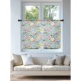 thumbnail image 4 of Sheer Curtains 45 Inch Length, Blue Spring Floral Semi Sheer Curtains Light Filtering Window Treatment, Elegant Farmhouse Flowers Birds Watercolor Privacy Voile Drapes for Living Room 52x45 Inch, 4 of 7