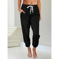 thumbnail image 3 of MLDRA Women Sweatpants Joggers with Pockets Lounge Athletic Casual Pajama Pants Fall Winter Clothes Teachers Outfits 2025 Black, 3 of 6