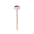 thumbnail image 3 of ANGARA Natural 0.8 Ct. Amethyst with Diamond Halo Ring in 14K Rose Gold for Women (Ring Size: 6.5), 3 of 9