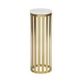 thumbnail image 5 of Kate and Laurel Paynter Marble Drink Table, 9 x 24, White and Gold, Tall Slatted Plant Stand Table with Marble Top for Use as Accent Living Room Table, 5 of 10