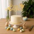 thumbnail image 5 of Gold Alphabet Easter Egg Cake Topper Flag, Pre-Cut Paper Party Insert – Sturdy Thick Cardboard Dessert Decoration for Birthday Wedding Baby Shower, Easy Plug-In Non-Fade Celebration Accents, 5 of 6