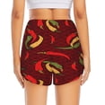 thumbnail image 2 of Lsque Hot Chili Printed Women's Running Shorts with Liner Pockets,Elastic Quick Dry Workout Athletic Gym Yoga Shorts,Womens High Waist Shorts-Small, 2 of 9
