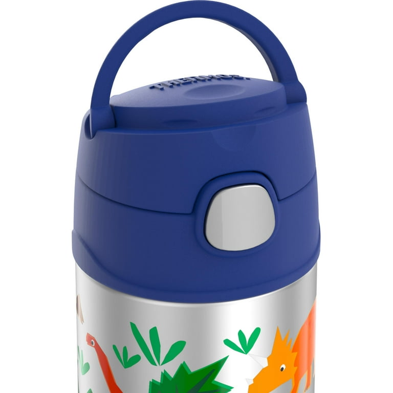 Thermos Kids Stainless Steel Vacuum Insulated Funtainer Straw Bottle, Dinosaurs, 12oz, Size: 12 fl oz