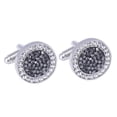 thumbnail image 1 of FcBaudy Round Diamond Inlaid Crystal Agate Cufflink Rench Shirt Sleeve Nail Cufflinks Cufflinks, 1 of 1