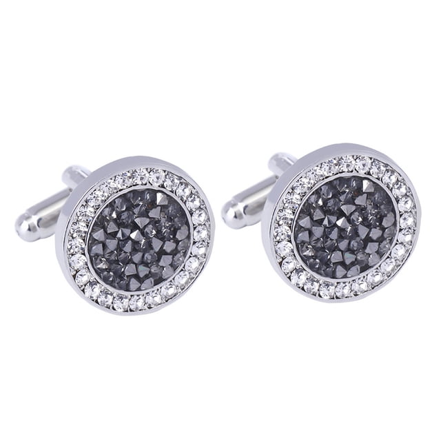 FcBaudy Round Diamond Inlaid Crystal Agate Cufflink Rench Shirt Sleeve Nail Cufflinks Cufflinks