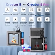 Flashforge Creator 5 Pro 3D Printer, 4-Nozzle Multi-Color & Multi-material Printer, Zero Purge Waste for Multi-Scenario