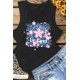 thumbnail image 3 of ABPHQTO Camiseta sin mangas con estampado de leopardo y letra de flor de cerezo gris para mujer, 3 of 5